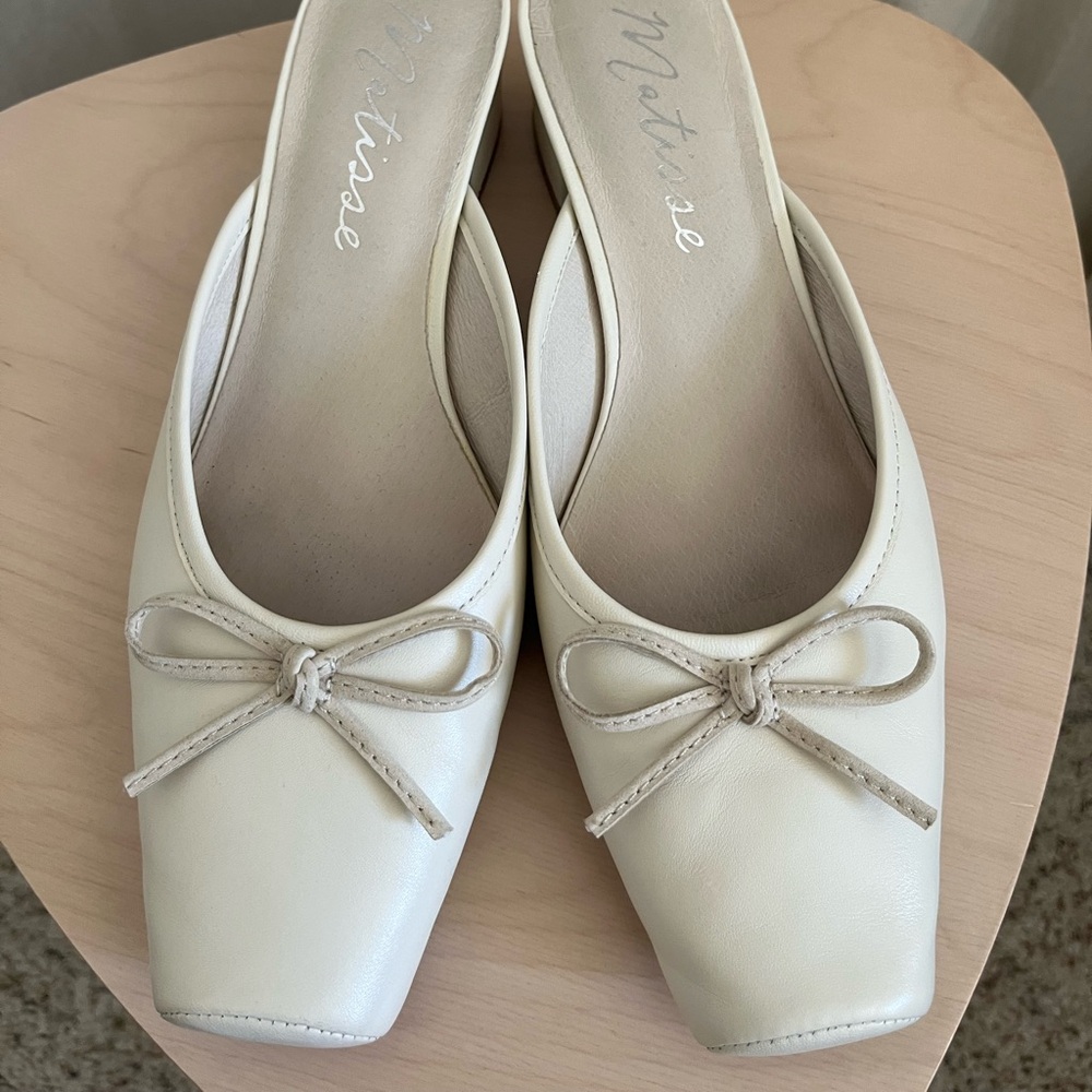 Matisse Basilio ivory leather ballet style mules - Picture 4 of 6